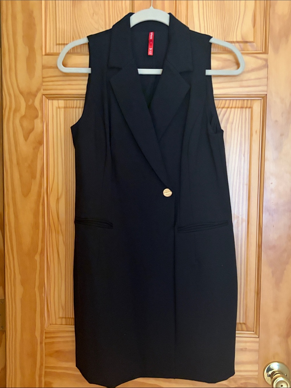 SPANX Black Sleeveless Blazer Dress